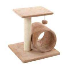 TK-Pet Toulouse Rascador Con Túnel Beige Para Gatos 38 X 38 X 40 Cm
