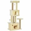Árbol Rascador Para Gatos Pawhut Color Beige 60 Cm X 34 Cm X 136 Cm