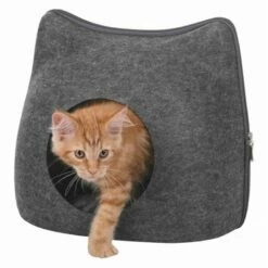 Trixie Cama Cueva Con Cremallera Gris Para Gatos 38 Cm X 35 Cm X 37 Cm