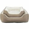 Trixie Nelli Cama Rectangular Marrón Con Blanco Para Perros Y Gatos 60 Cm X 50 Cm