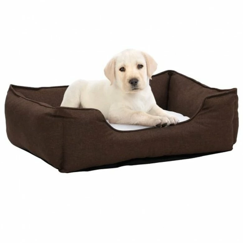 Vidaxl Sofá Acolchado Rectangular Con Cojín Marrón Y Blanco Para Perros 85.5 Cm X 70 Cm X 23 Cm 1 Vidaxl Sofá Acolchado Rectangular Con Cojín Marrón Y Blanco Para Perros 85.5 Cm X 70 Cm X 23 Cm