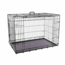 Vidaxl Flamingo Jaula Grande Negra Para Perros 77 Cm X 47 Cm X 53,5 Cm