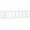 Vidaxl Perrera Con Puerta De Bisagra Plateada Para Perros 330 Cm X 220 Cm X 180 Cm