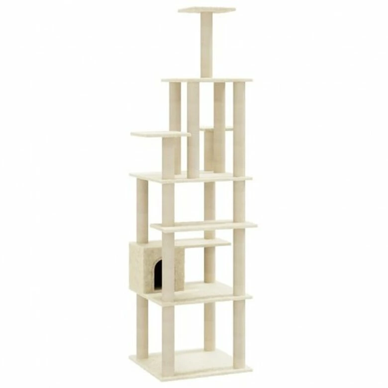 Vidaxl Rascador árbol 7 Pisos Con Casa Crema Para Gatos 74 Cm X 74 Cm X 183 Cm 1 Vidaxl Rascador árbol 7 Pisos Con Casa Crema Para Gatos 74 Cm X 74 Cm X 183 Cm